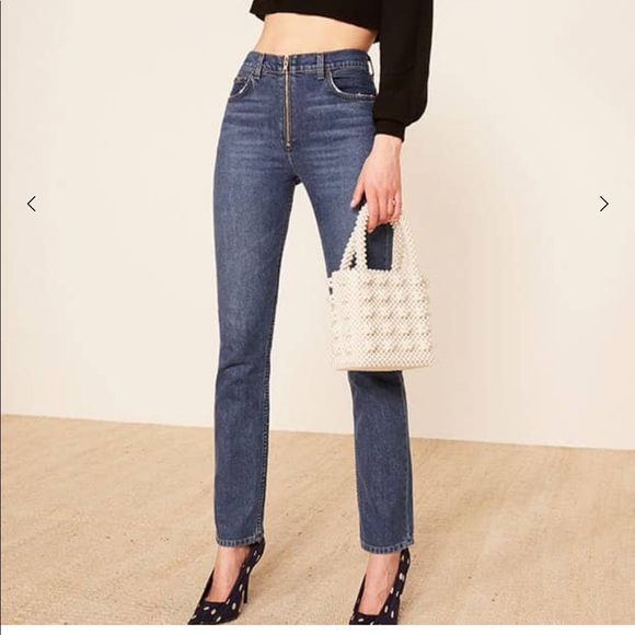 Reformation Brooke High Straight ZIP Jeans NWT - Picture 3 of 7